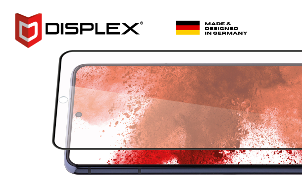 Protective smartphone screen glass from Displex, Made in Germany